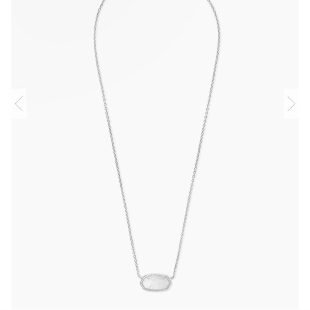 Elisa Silver Pendant Necklace In White